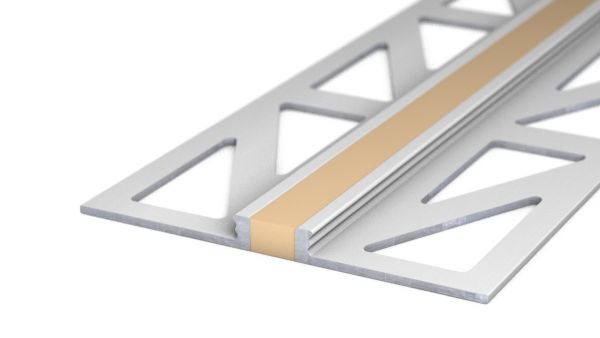 Aluminium-Dehnfugenprofil - Silikon-Fuge - für 3mm Beläge - Beige 3m