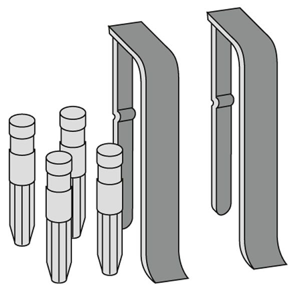 Verbinder für Metallsockelleisten 60mm Edelstahl poliert