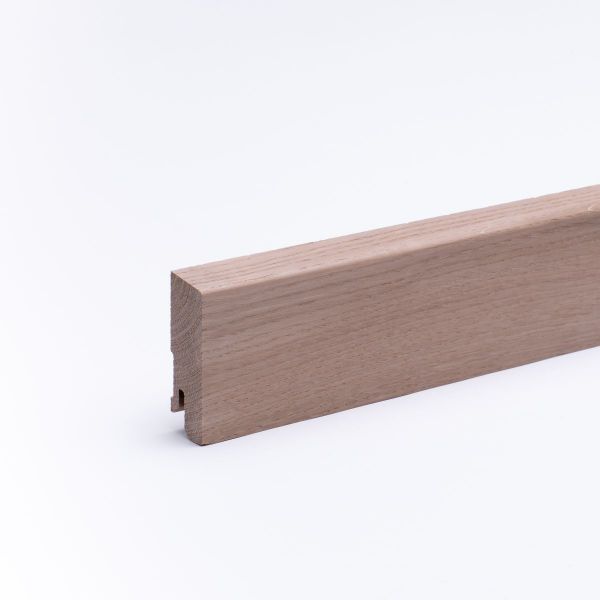 Massivholz-Sockelleiste 60x16mm abgeschrägt - Eiche roh