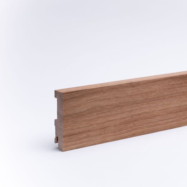 Massivholz-Sockelleiste 80x16mm Vierkant - Eiche geölt