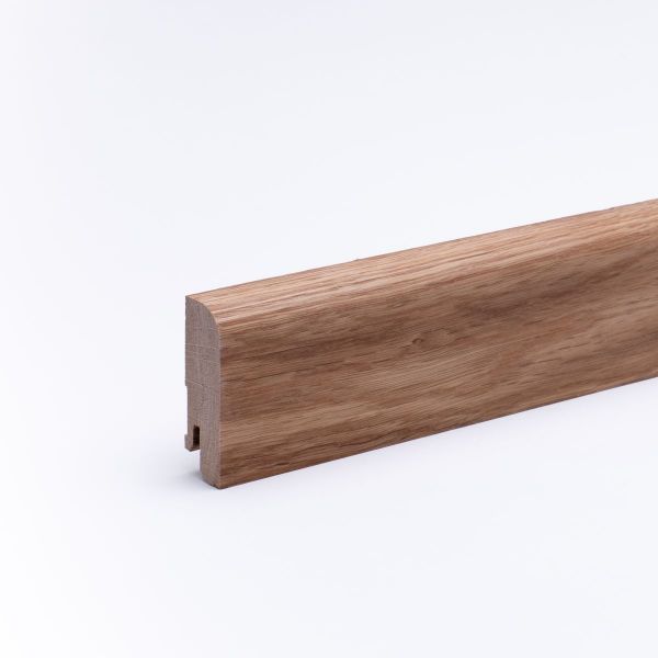 Massivholz-Sockelleiste 60mm abgerundet - Eiche geölt
