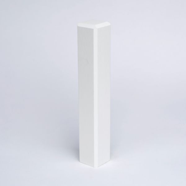 Massivholz Universal-Eckblock 125mm Weiß Lackiert