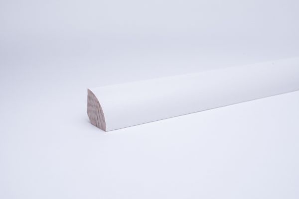 Viertelstableiste Massivholz 14 x 14mm Weiß lackiert RAL9010