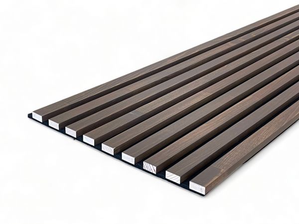 Massivholz Akustikpaneele 2600 x 400 mm Kiefer - Choc Brown