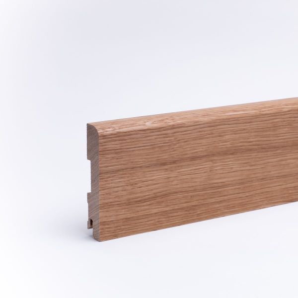 Massivholz-Sockelleiste abgerundet 120mm - Eiche geölt