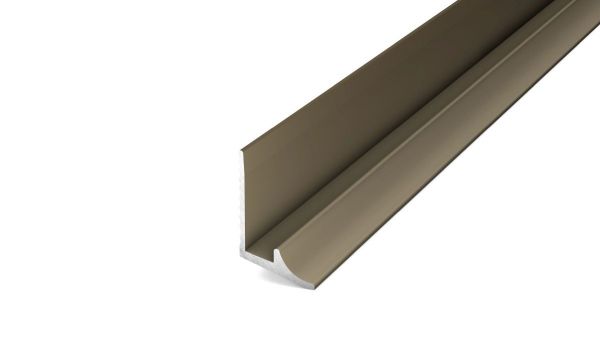 Aluminium-Sockelprofil 381 für Beläge 4-5 mm - Edelstahl mat