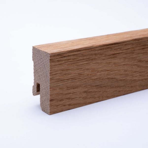 Vierkant Massivholz-Sockelleiste 40mm - Eiche gebürstet und geölt