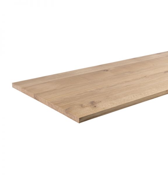 Massivholzplatte 40mm Arbeitsplatte Tischplatte Eiche rustikal - durchgehende Lamellen