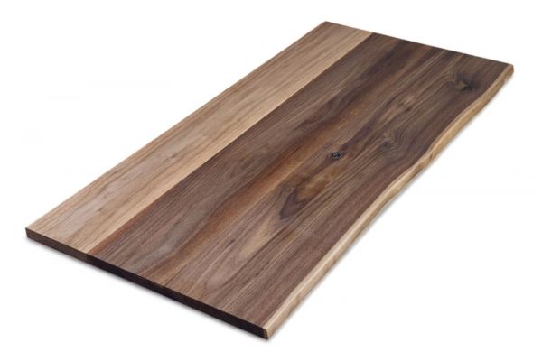 Massivholzplatte Amerikanischer Nussbaum 22 mm einseitige Baumkante - durchgehende Lamellen