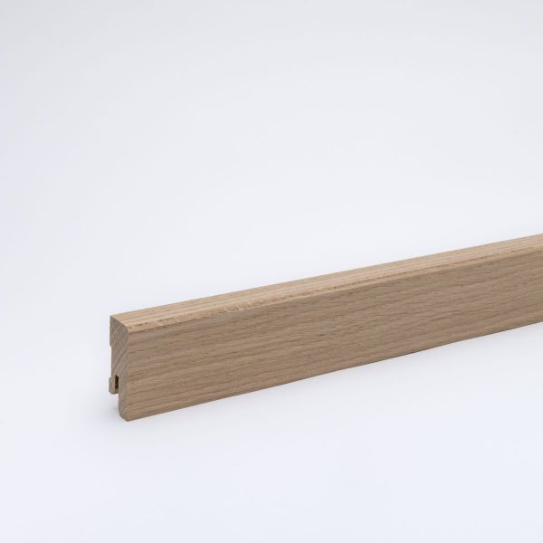 Massivholz-Sockelleiste 40x16mm gefast - Eiche roh