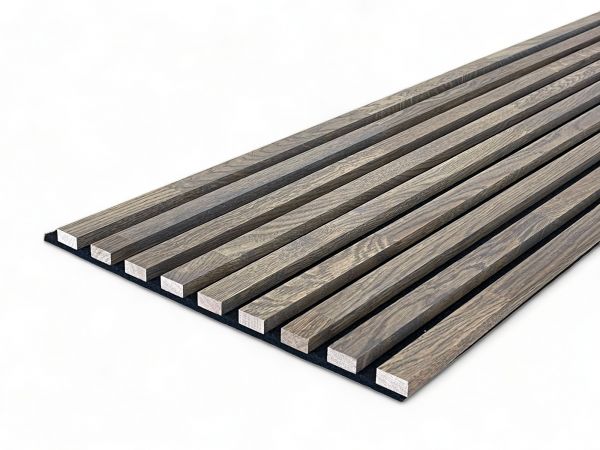 Massivholz Akustikpaneele 2600 x 400 mm Eiche natur - Alaska Grey
