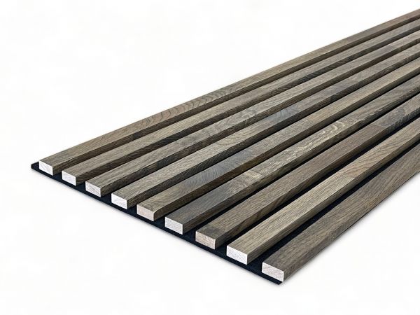 Massivholz Akustikpaneele 2600 x 400 mm Eiche natur - Charcoal Grey