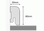 Massivholz-Sockelleiste abgerundet 40mm - Esche geölt