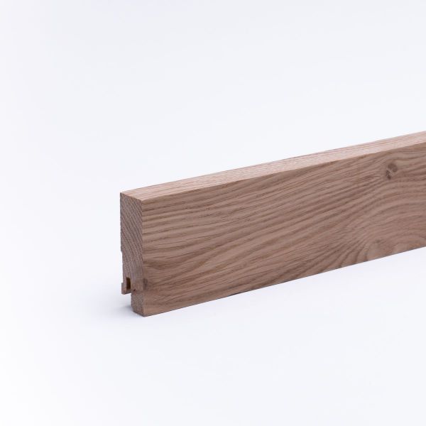 Massivholz-Sockelleiste 60x16mm Vierkant - Eiche lackiert