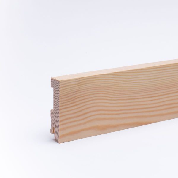 Massivholz-Sockelleiste Vierkant 90mm - Kiefer geölt