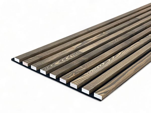 Massivholz Akustikpaneele 2600 x 400 mm Kiefer - Coffee Brown