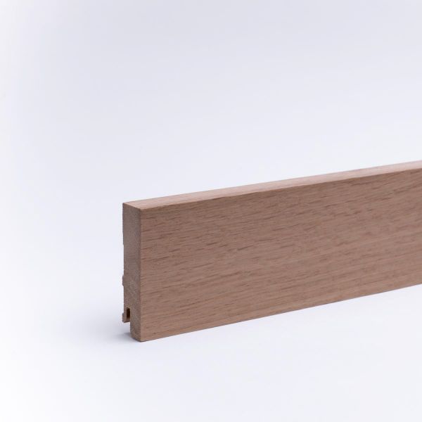 Massivholz-Sockelleiste 80x16mm Vierkant - Eiche lackiert