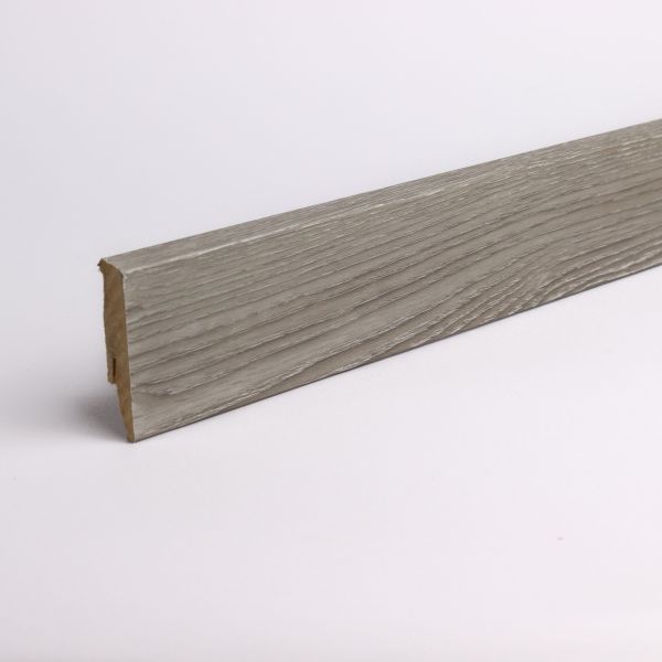 Sockelleiste mit Holzoptik 60mm Eiche Grau