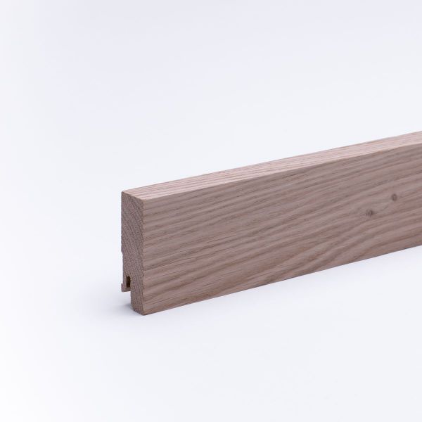 Massivholz-Sockelleiste 60x16mm Vierkant - Eiche roh