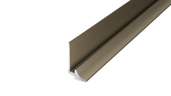 Aluminium-Sockelprofil 380 für Beläge 2-3 mm - Edelstahl matt