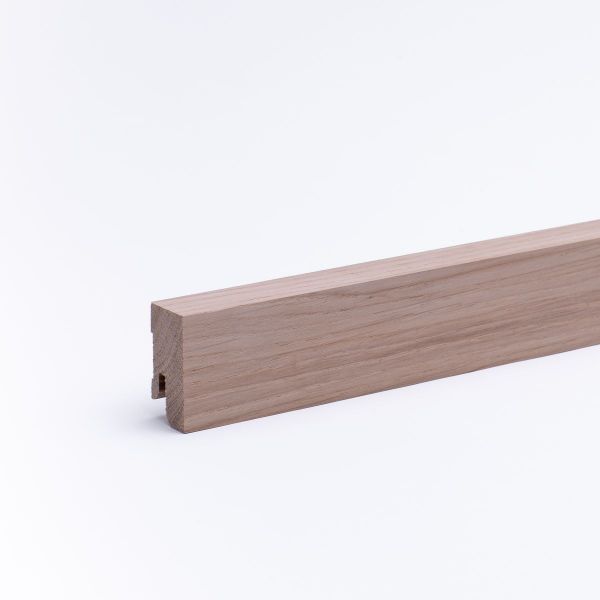 Massivholz-Sockelleiste 40x16mm Vierkant - Eiche roh