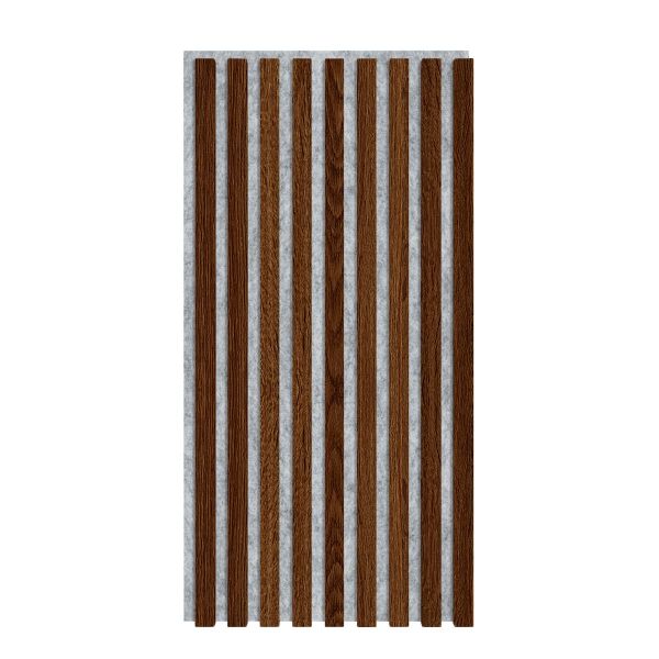 Akustikpaneel 800 x 400 mm Eiche dunkel - Akustikfilz Grau - Wandverkleidung