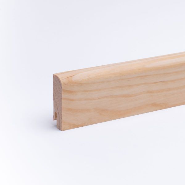 Massivholz-Sockelleiste 60mm abgerundet - Kiefer geölt