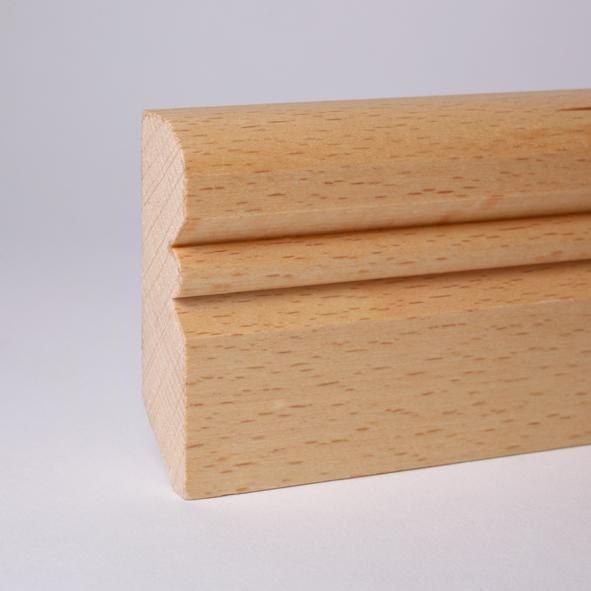 Alt-Reno Profil-Sockelleiste Massivholz 80mm - Buche geölt