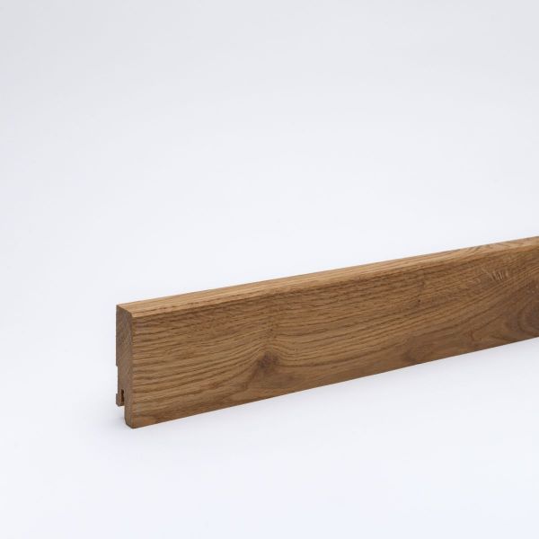 Massivholz-Sockelleiste 60x16mm gefast - Eiche geölt