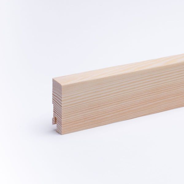 Massivholz-Sockelleiste 60mm mit abgeschrägt - Kiefer geölt