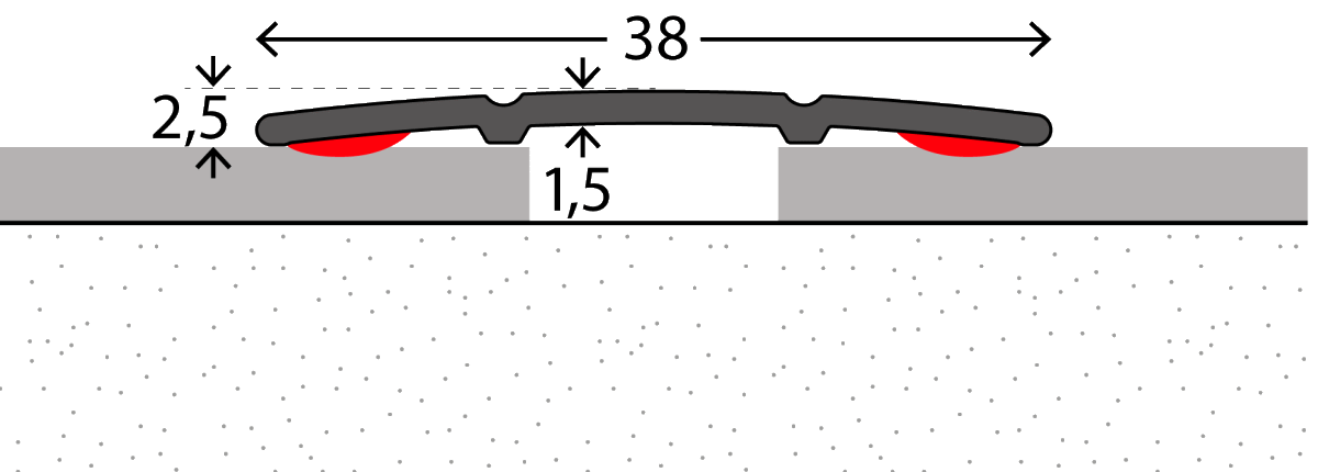 Übergangsprofil selbstklebend Edelstahl Matt - 2,70 m, Universalprofile, Bodenprofile